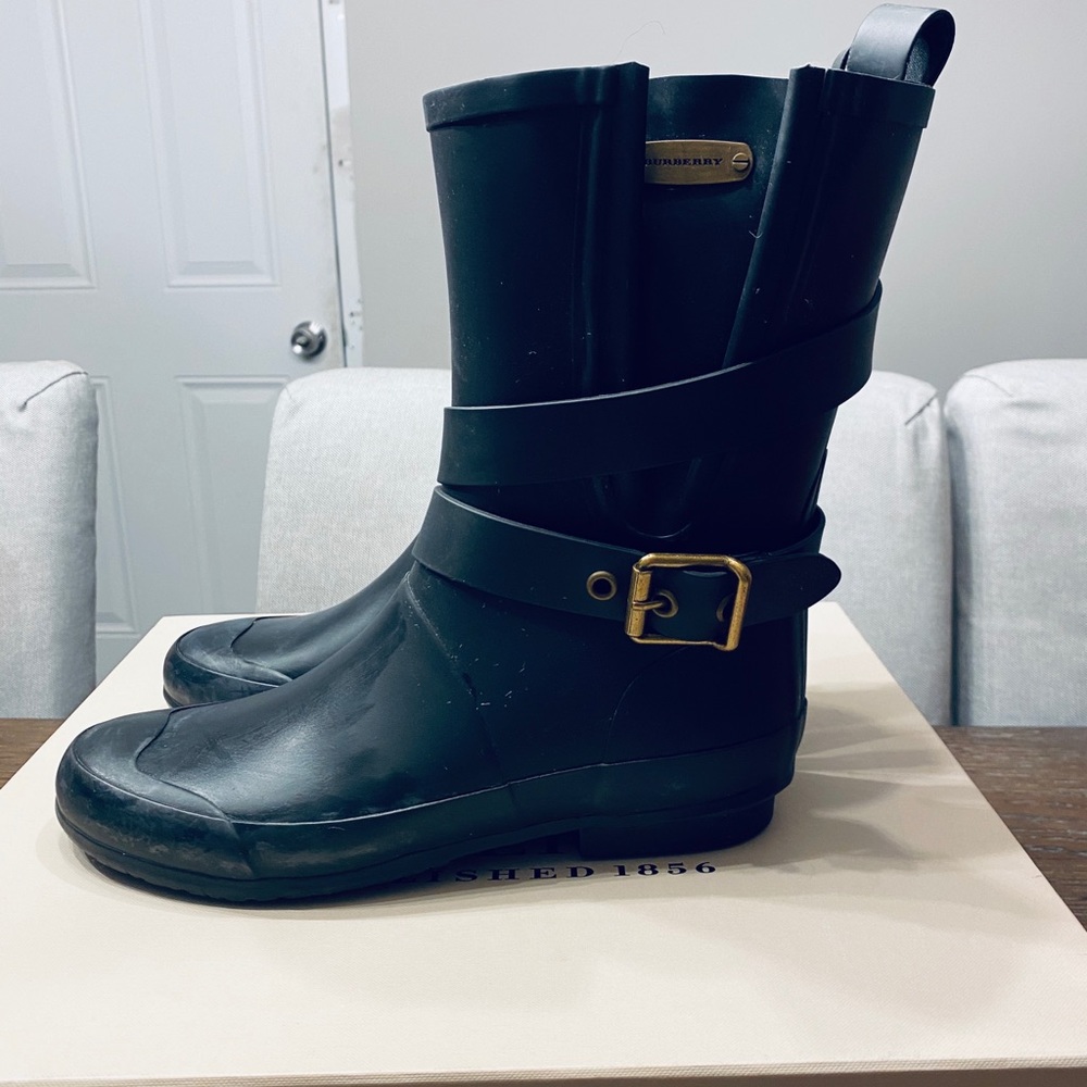 Burberry rain boots